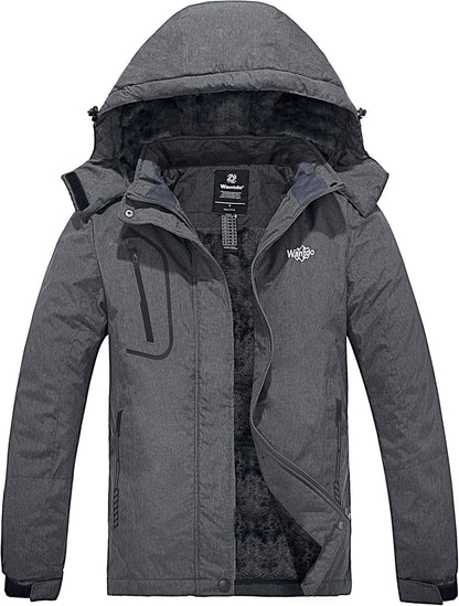 Women'S Mountain Waterproof Ski Jacket Windproof Rain Jacket Winter Warm Hooded Coat