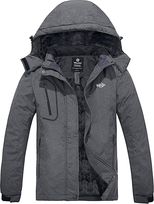 Women'S Mountain Waterproof Ski Jacket Windproof Rain Jacket Winter Warm Hooded Coat