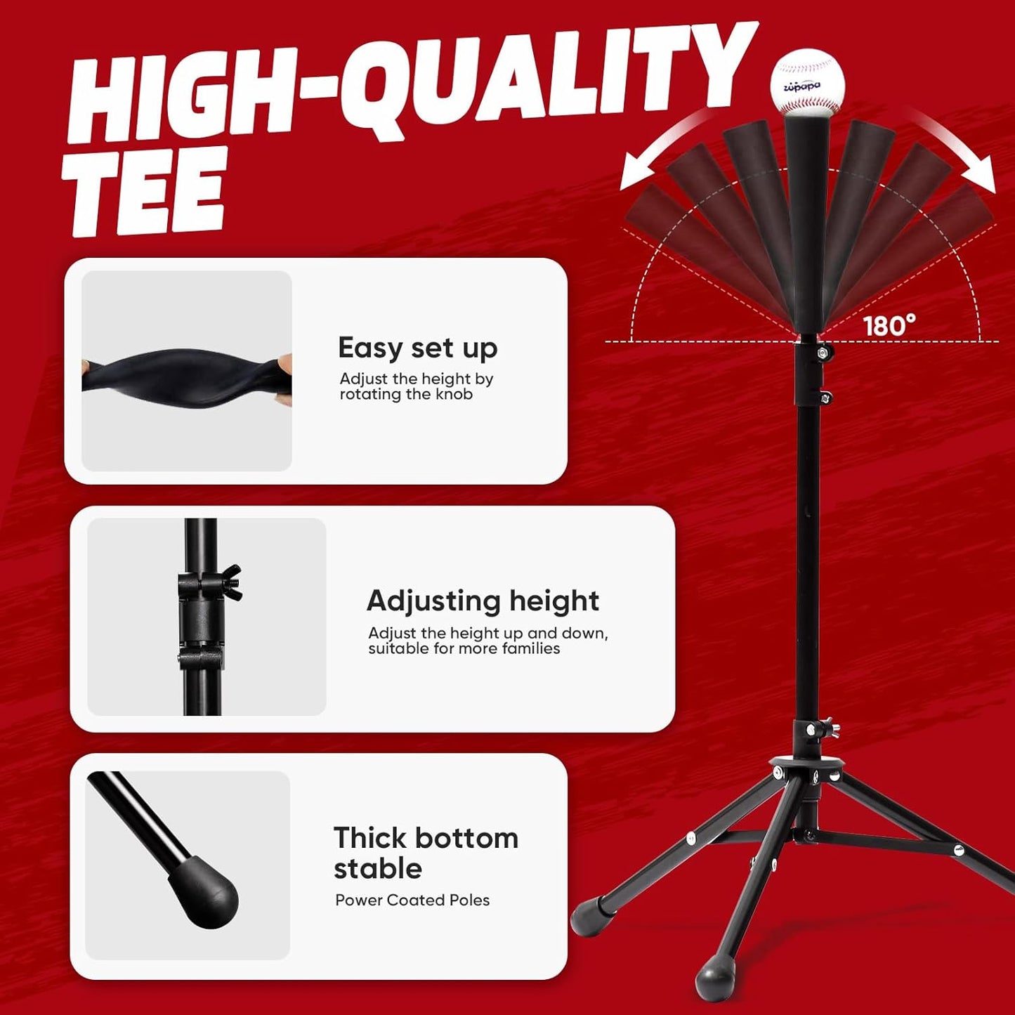 7X7 Feet Baseball Softball Hitting Pitching Net Tee Caddy Set with Strike Zone, Baseball Backstop Practice Net for Pitching Batting Catching for All Skill Levels