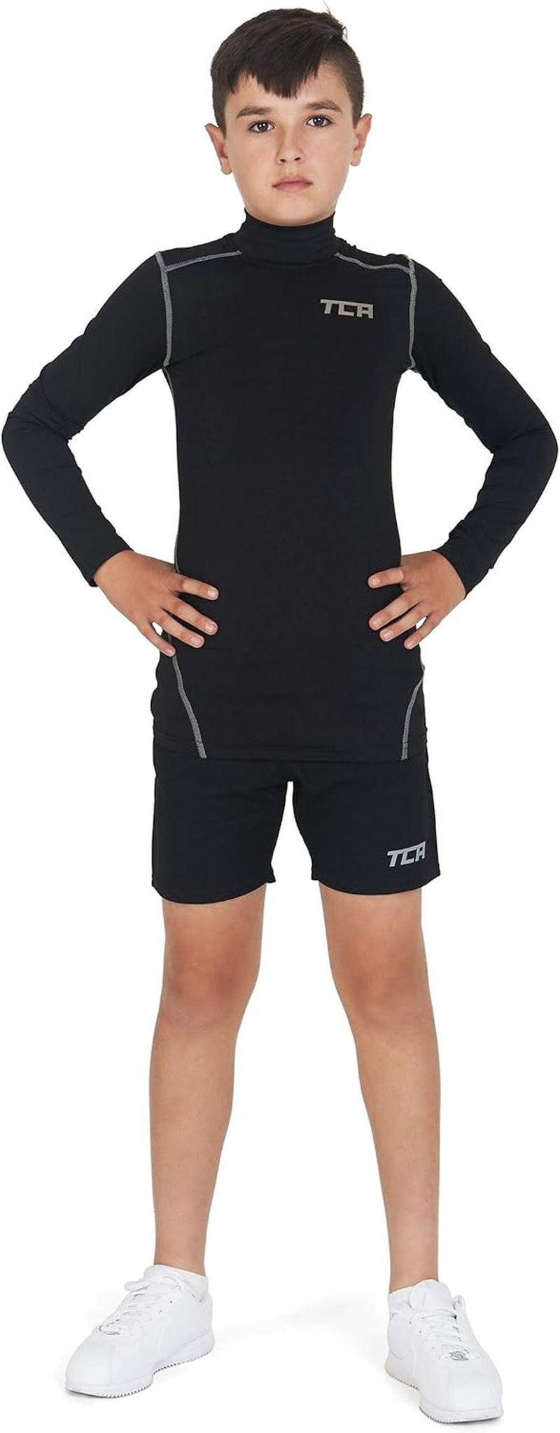 Men and Boys' Long Sleeve Compression Shirt, Athletic Workout Sports Undershirt Base Layer Top