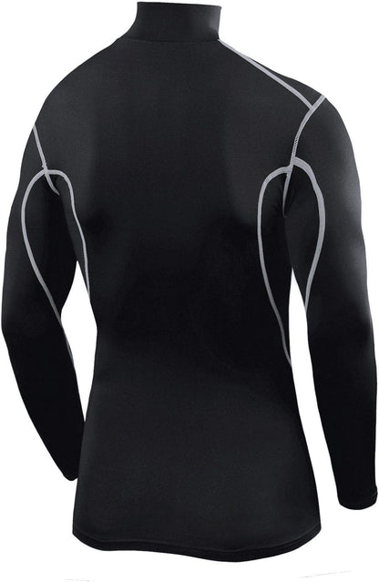 Men and Boys' Long Sleeve Compression Shirt, Athletic Workout Sports Undershirt Base Layer Top