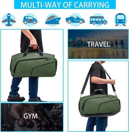 Sports Small Gym Bag for Men and Women Travel Duffel Bag Workout Bag with Shoes Compartment